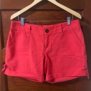 Rip Curl Linen Cotton Blend Womens Shorts Size 11 Red